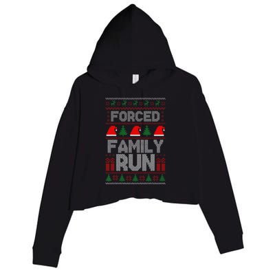 Forced Family Run Ugly Christmas Xmas Party Pajama Crop Fleece Hoodie