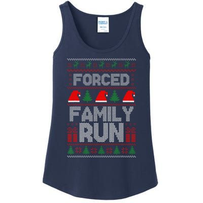 Forced Family Run Ugly Christmas Xmas Party Pajama Ladies Essential Tank