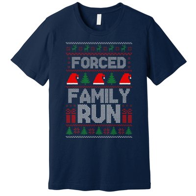 Forced Family Run Ugly Christmas Xmas Party Pajama Premium T-Shirt