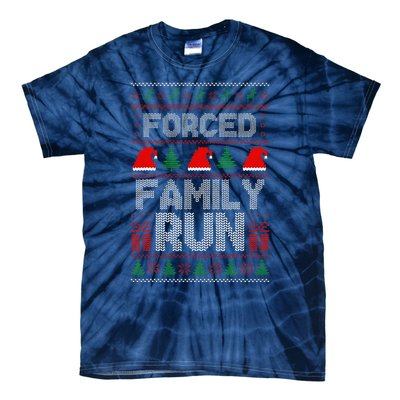 Forced Family Run Ugly Christmas Xmas Party Pajama Tie-Dye T-Shirt