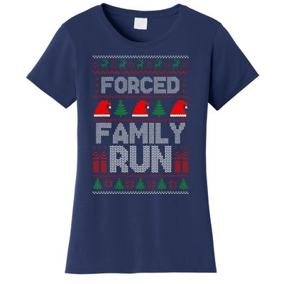 Forced Family Run Ugly Christmas Xmas Party Pajama Women's T-Shirt