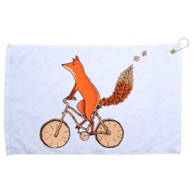 Funny Fox Riding A Wooden Bicycle Grommeted Golf Towel