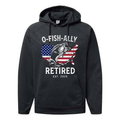 Fisherman Fishing Retirement Ofishally Performance Fleece Hoodie