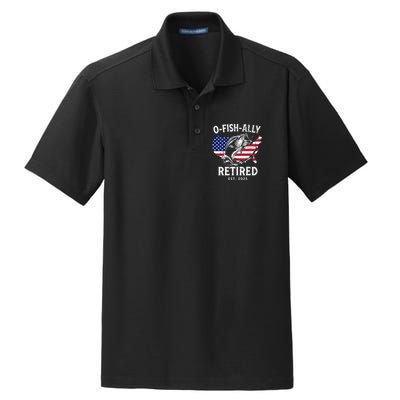 Fisherman Fishing Retirement Ofishally Dry Zone Grid Polo