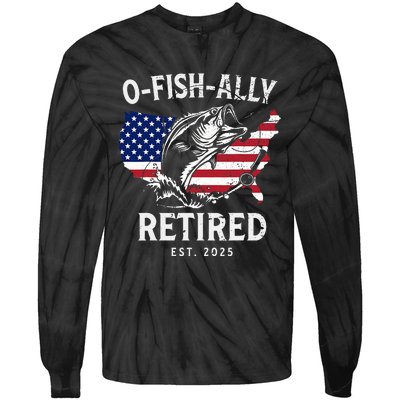 Fisherman Fishing Retirement Ofishally Tie-Dye Long Sleeve Shirt