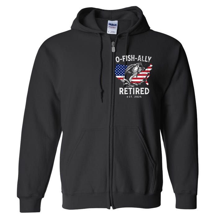 Fisherman Fishing Retirement Ofishally Full Zip Hoodie