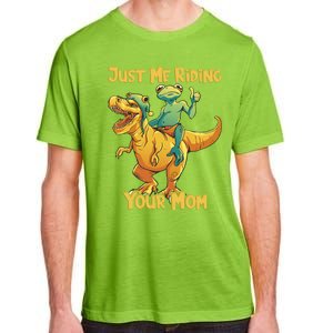 Funny Frog Riding T Rex Your Mom Sarcastic Joke Gift Adult ChromaSoft Performance T-Shirt