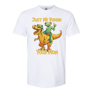 Funny Frog Riding T Rex Your Mom Sarcastic Joke Gift Softstyle CVC T-Shirt