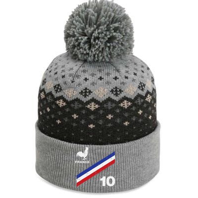 France Flag Rooster Number 10 Soccer Fan The Baniff Cuffed Pom Beanie