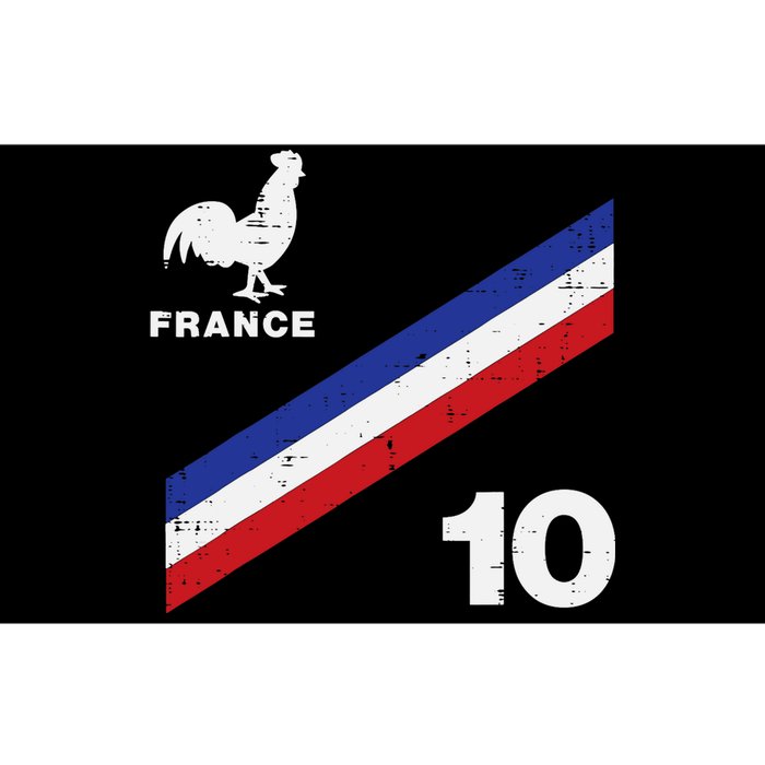 France Flag Rooster Number 10 Soccer Fan Bumper Sticker