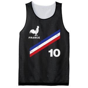 France Flag Rooster Number 10 Soccer Fan Mesh Reversible Basketball Jersey Tank