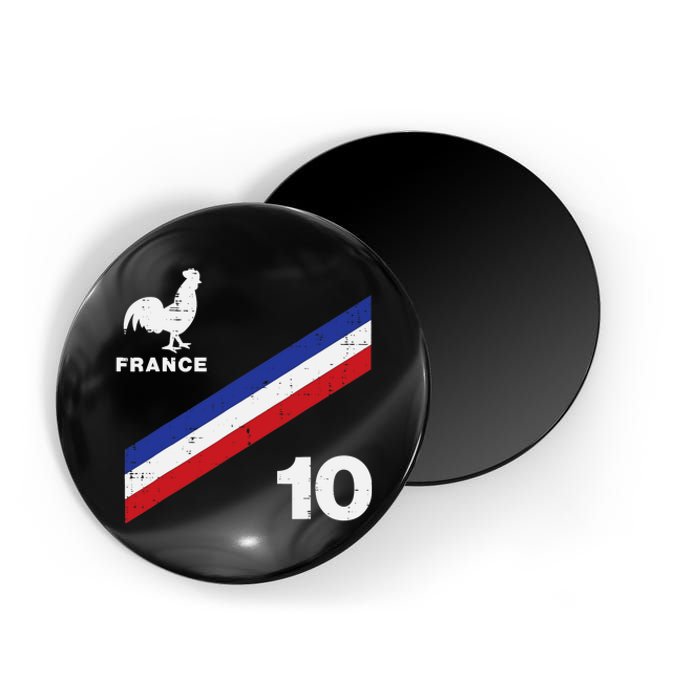 France Flag Rooster Number 10 Soccer Fan Magnet