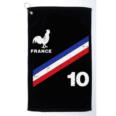 France Flag Rooster Number 10 Soccer Fan Platinum Collection Golf Towel