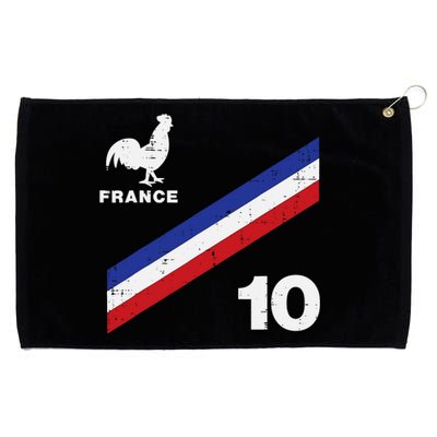 France Flag Rooster Number 10 Soccer Fan Grommeted Golf Towel