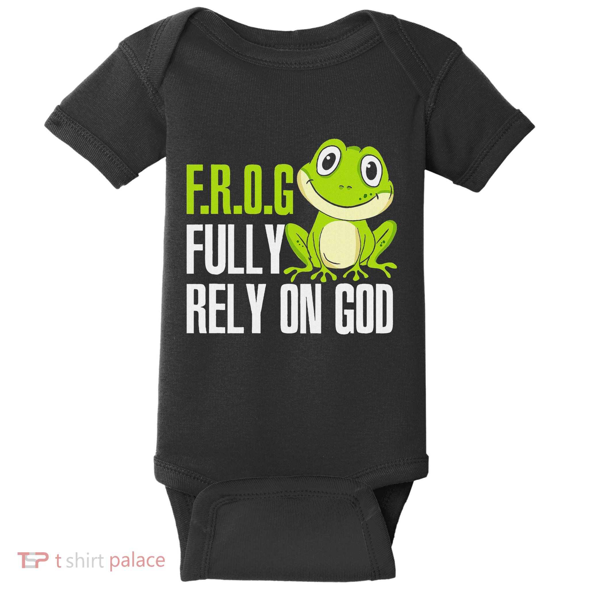 Frog Fully Rely On God Christian Frog Lover Mp Baby Bodysuit