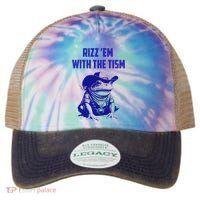Funny Frog Rizz Em With The Tism Legacy Tie Dye Trucker Hat