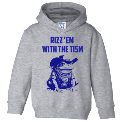 Funny Frog Rizz Em With The Tism Toddler Hoodie