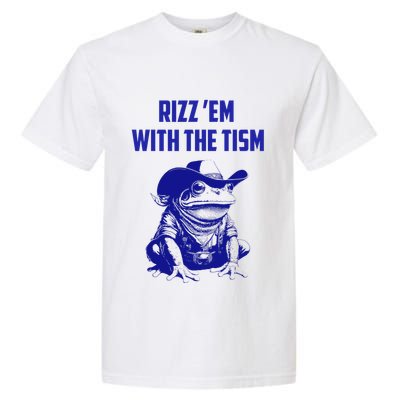 Funny Frog Rizz Em With The Tism Garment-Dyed Heavyweight T-Shirt