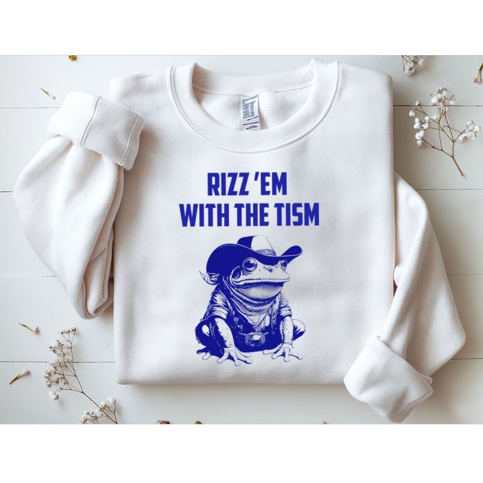 Funny Frog Rizz Em With The Tism Sweatshirt