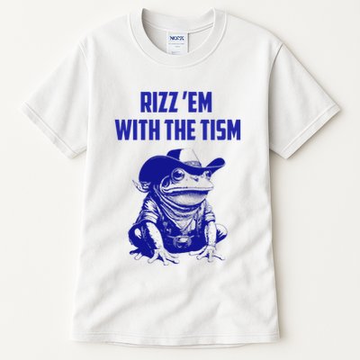 Funny Frog Rizz Em With The Tism Tall T-Shirt