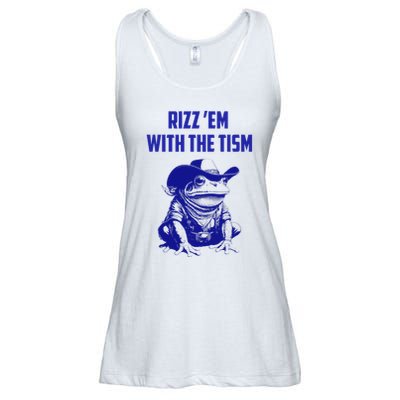 Funny Frog Rizz Em With The Tism Ladies Essential Flowy Tank