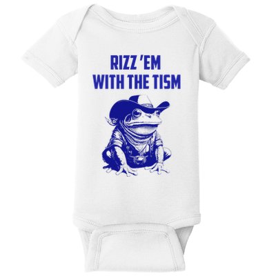 Funny Frog Rizz Em With The Tism Baby Bodysuit