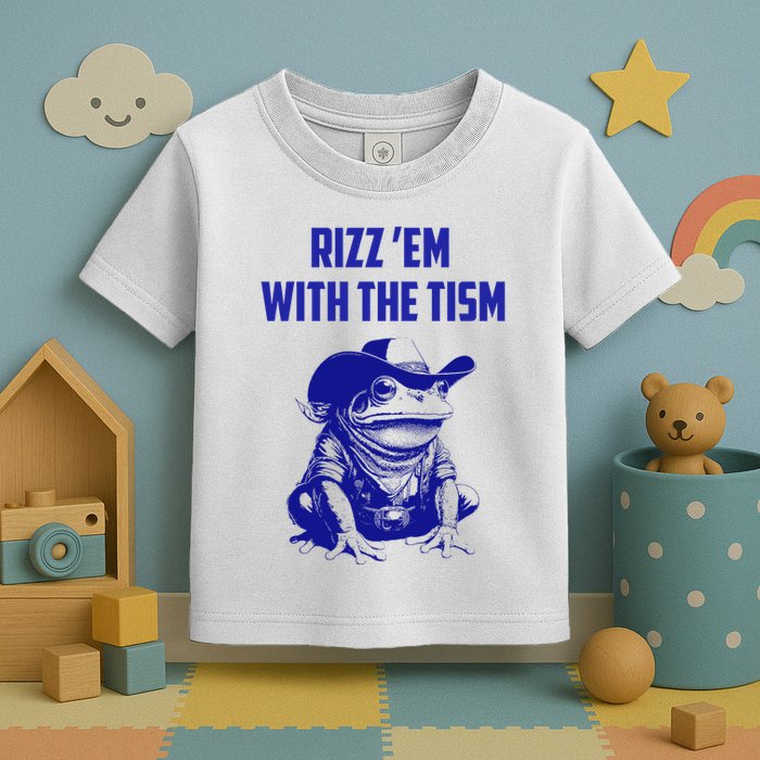 Funny Frog Rizz Em With The Tism Toddler T-Shirt