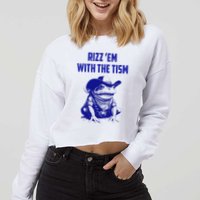 Funny Frog Rizz Em With The Tism Cropped Pullover Crew
