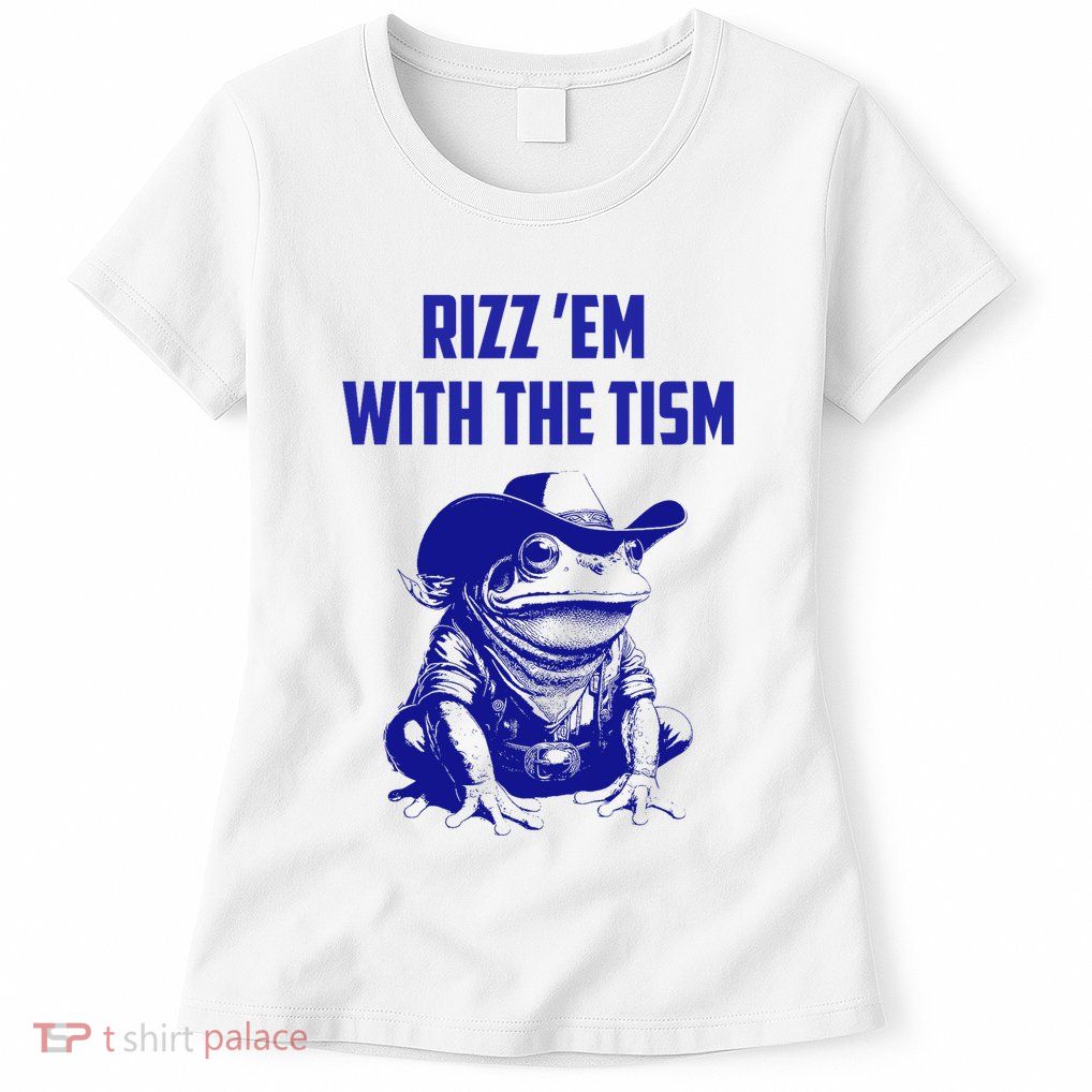 Funny Frog Rizz Em With The Tism Womens T-Shirt