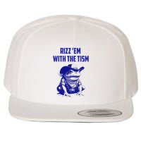 Funny Frog Rizz Em With The Tism Wool Snapback Cap