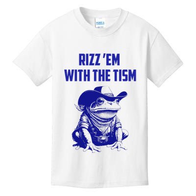 Funny Frog Rizz Em With The Tism Kids T-Shirt
