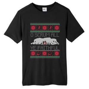 Funny Football Rugby Ugly Christmas Style Gift Tall Fusion ChromaSoft Performance T-Shirt