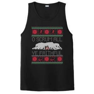 Funny Football Rugby Ugly Christmas Style Gift PosiCharge Competitor Tank