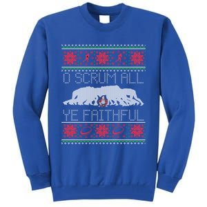 Funny Football Rugby Ugly Christmas Style Gift Tall Sweatshirt