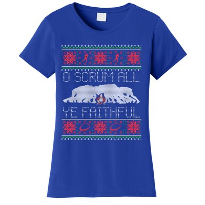 Funny Football Rugby Ugly Christmas Style Gift Women's T-Shirt