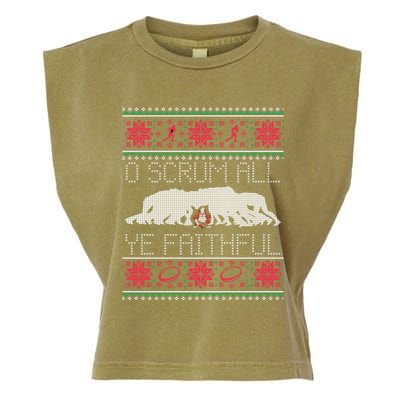 Funny Football Rugby Ugly Christmas Style Gift Garment-Dyed Women's Muscle Tee