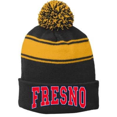 Fresno Stripe Pom Pom Beanie