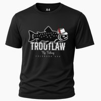 Fly Fishing Rainbow Trout Wearing A Hat Feather Cap Cooling Performance Crew T-Shirt