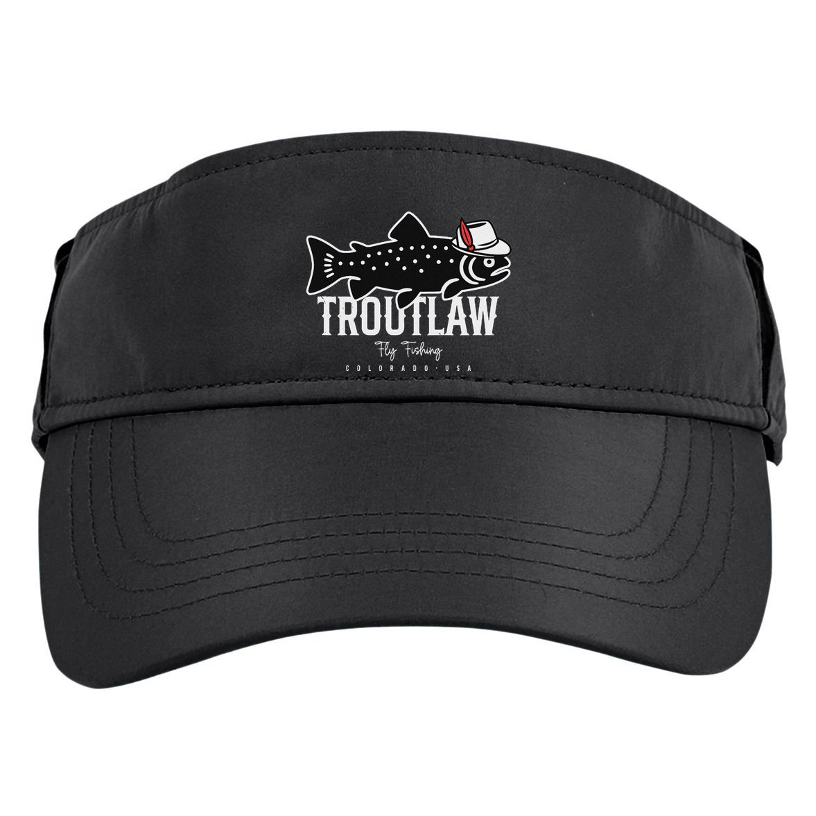 Fly Fishing Rainbow Trout Wearing A Hat Feather Cap Adult Drive Performance Visor