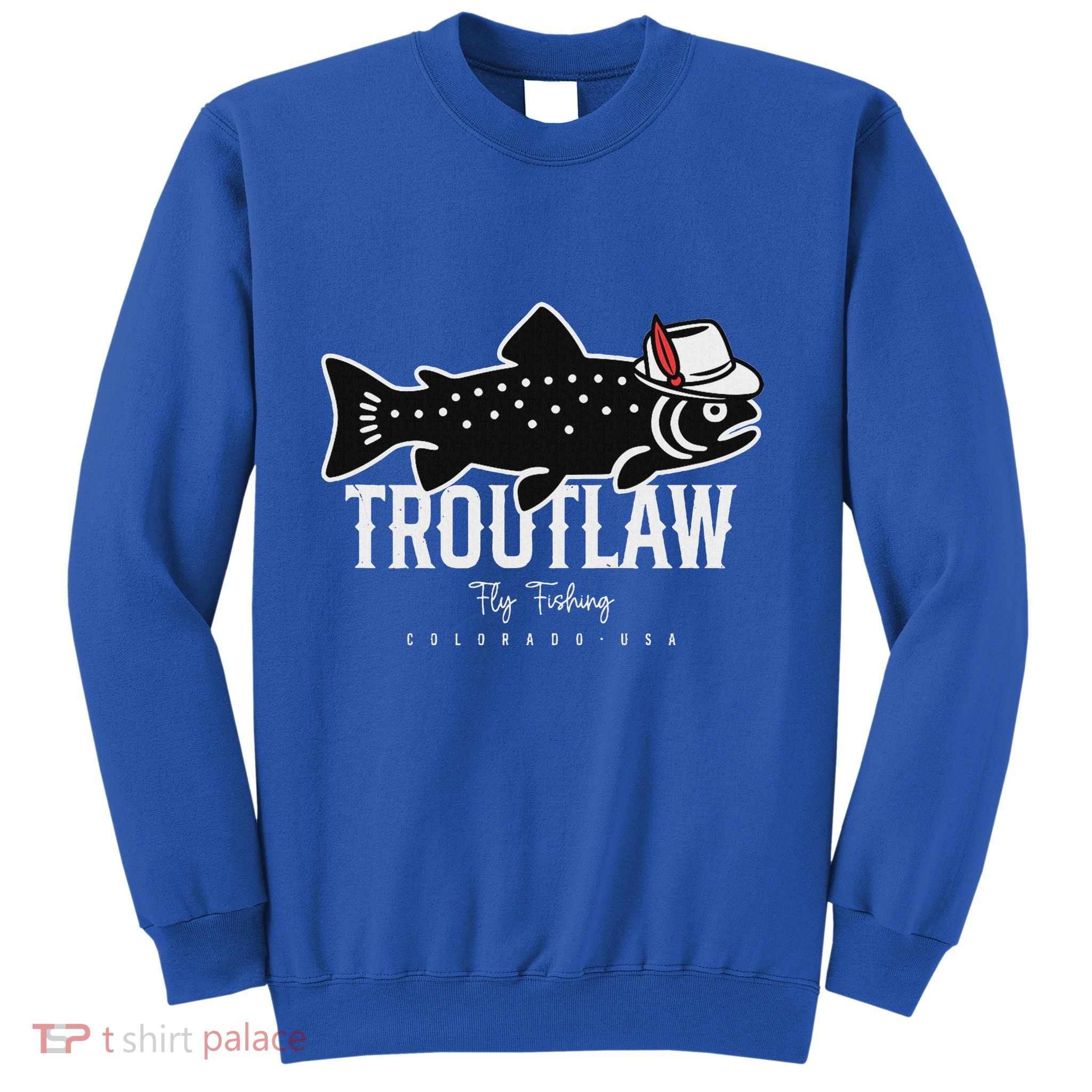 Fly Fishing Rainbow Trout Wearing A Hat Feather Cap Sweatshirt