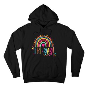 Fri-Yay Friday Rainbow Funny Teacher Tees Hoodie