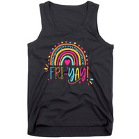 Fri-Yay Friday Rainbow Funny Teacher Tees Tank Top