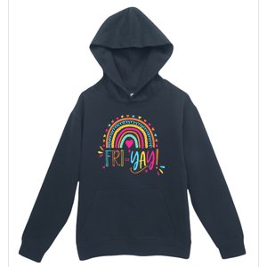 Fri-Yay Friday Rainbow Funny Teacher Tees Urban Pullover Hoodie