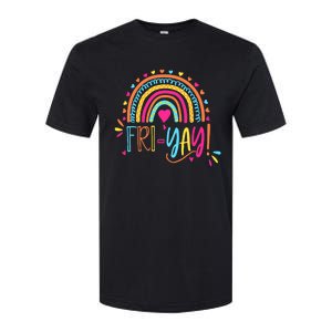 Fri-Yay Friday Rainbow Funny Teacher Tees Softstyle CVC T-Shirt