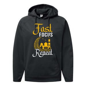 Fast Focus Repeat Iftar Suhoor Eid Al.Fitr Celebration Performance Fleece Hoodie