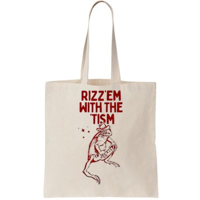 Funny Frog Rizz Em With The Tism Tote Bag