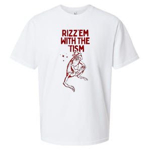 Funny Frog Rizz Em With The Tism Sueded Cloud Jersey T-Shirt