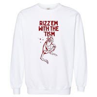 Funny Frog Rizz Em With The Tism Garment-Dyed Sweatshirt