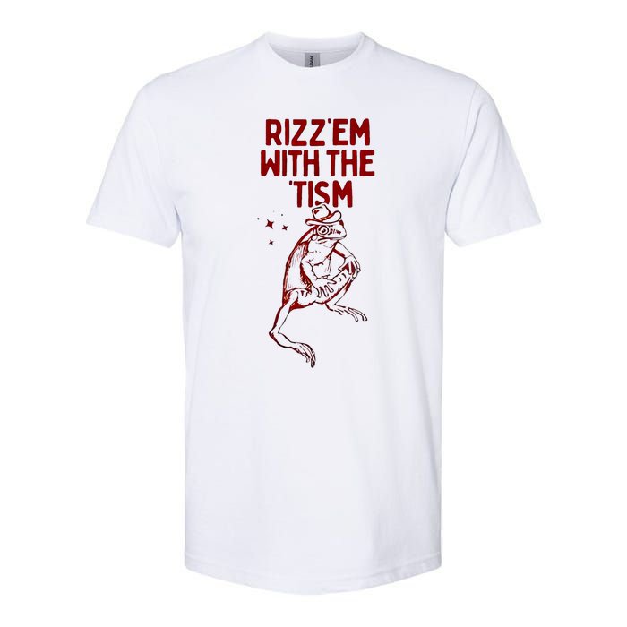 Funny Frog Rizz Em With The Tism Softstyle CVC T-Shirt