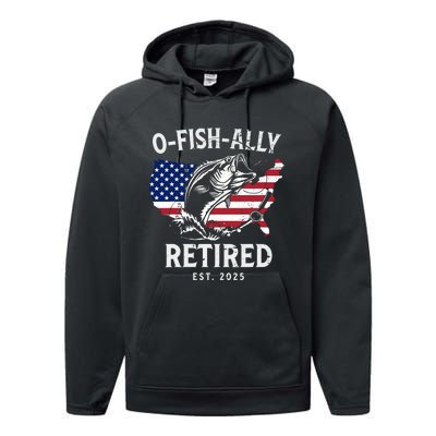 Fisherman Fishing Retirement Ofishally Retired 2025 Performance Fleece Hoodie